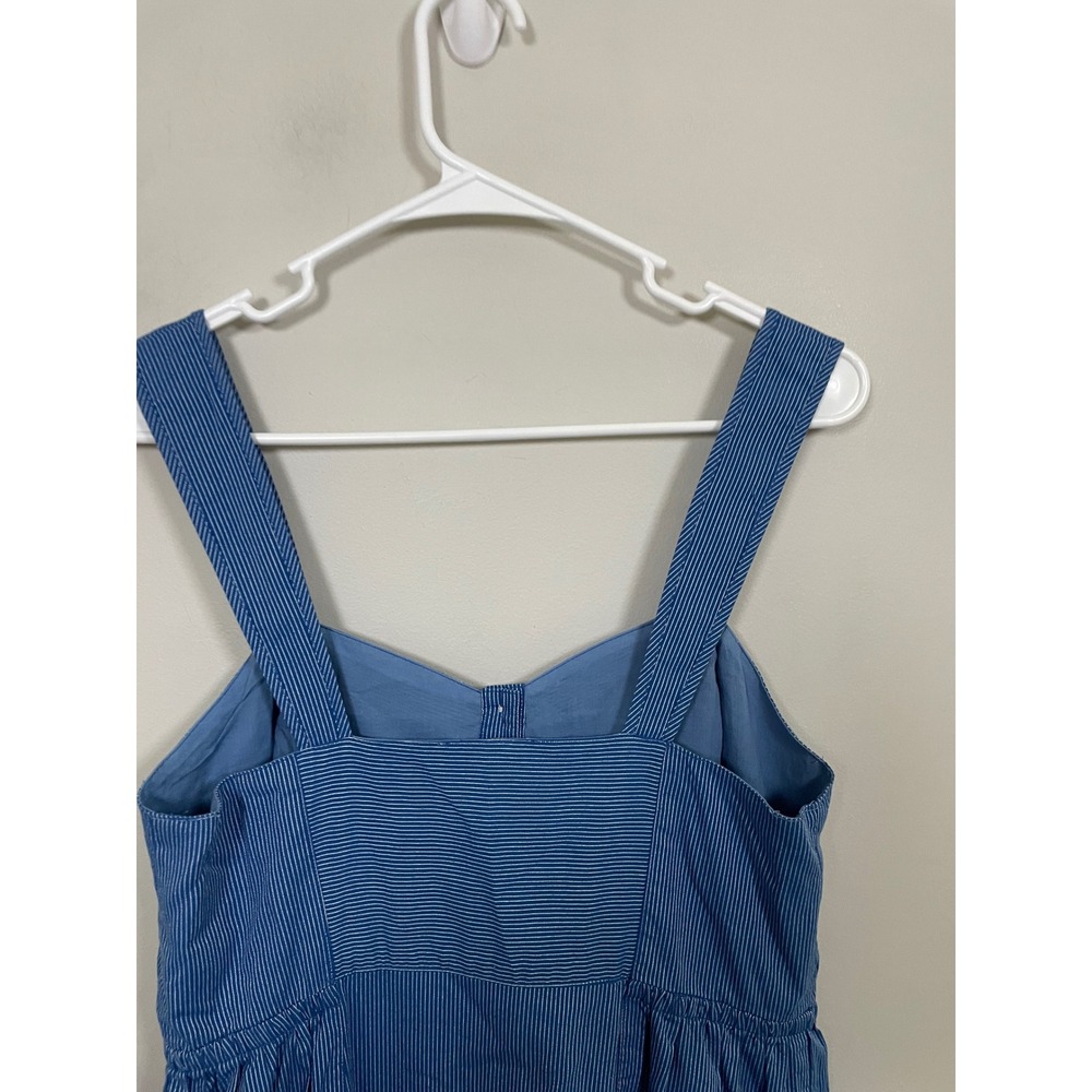 Madewell Stripe Button-Front Tiered Midi Dress Size 6 Classic Timeless Summer - Picture 7 of 11